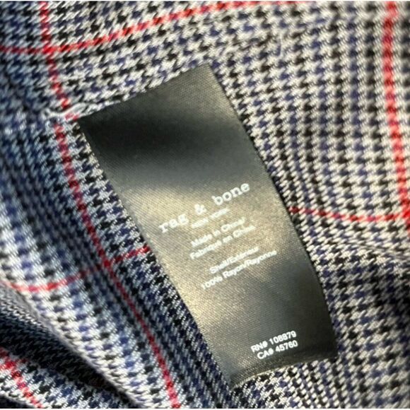 Rag and Bone Size 10 Gray Plaid Midi Front Slit Skirt - Picture 7 of 7